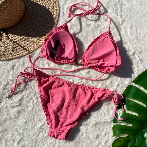 VIX Scales Ripple Bikini Triangle Top and Side Tie Full Bottoms M top / S bottom - Picture 7 of 10